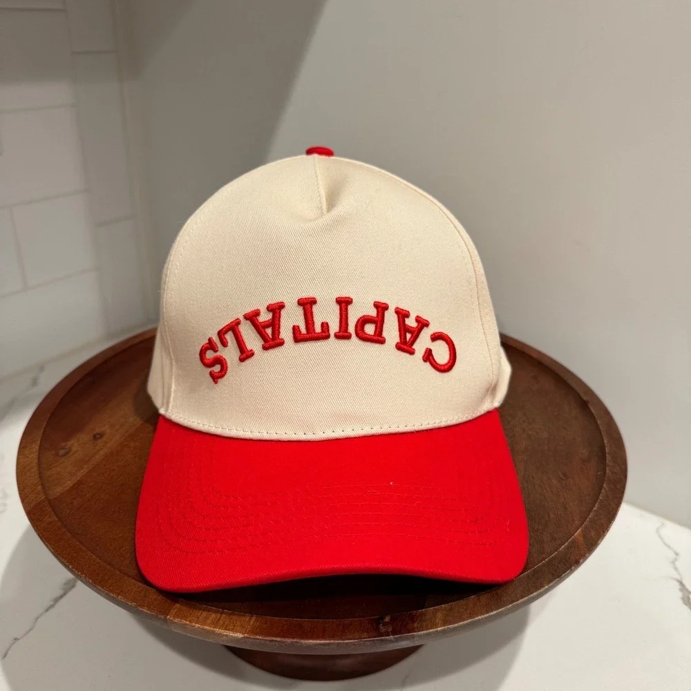 Coyote Capitals Snapback‎ Hat Cream Red Two Tone Embroidered Stars Cap Mens